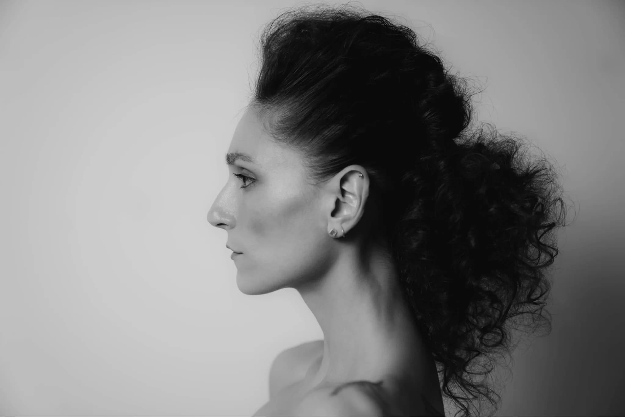 Curly Updo Profile Left