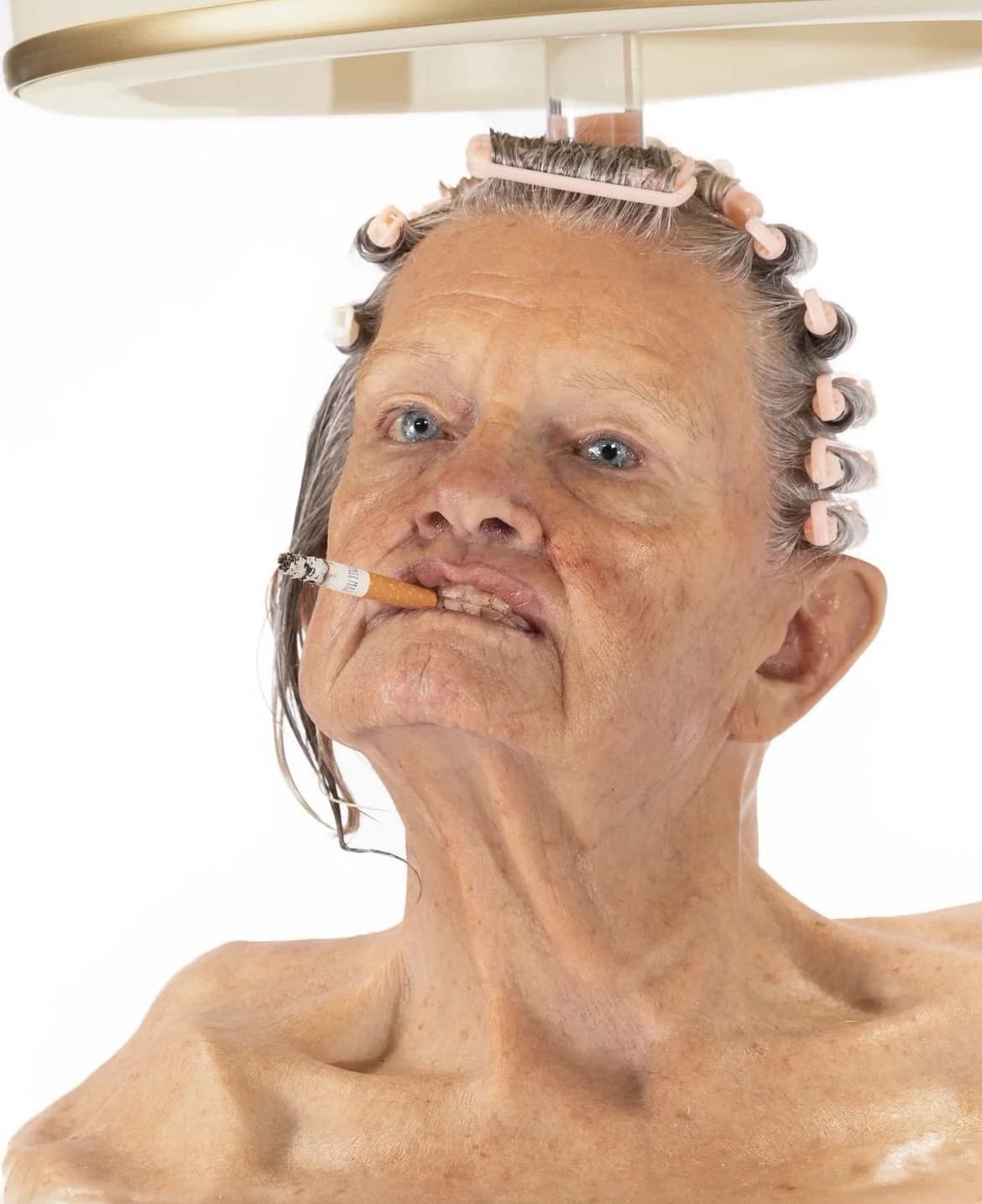 Elderly Woman Hair Rollers